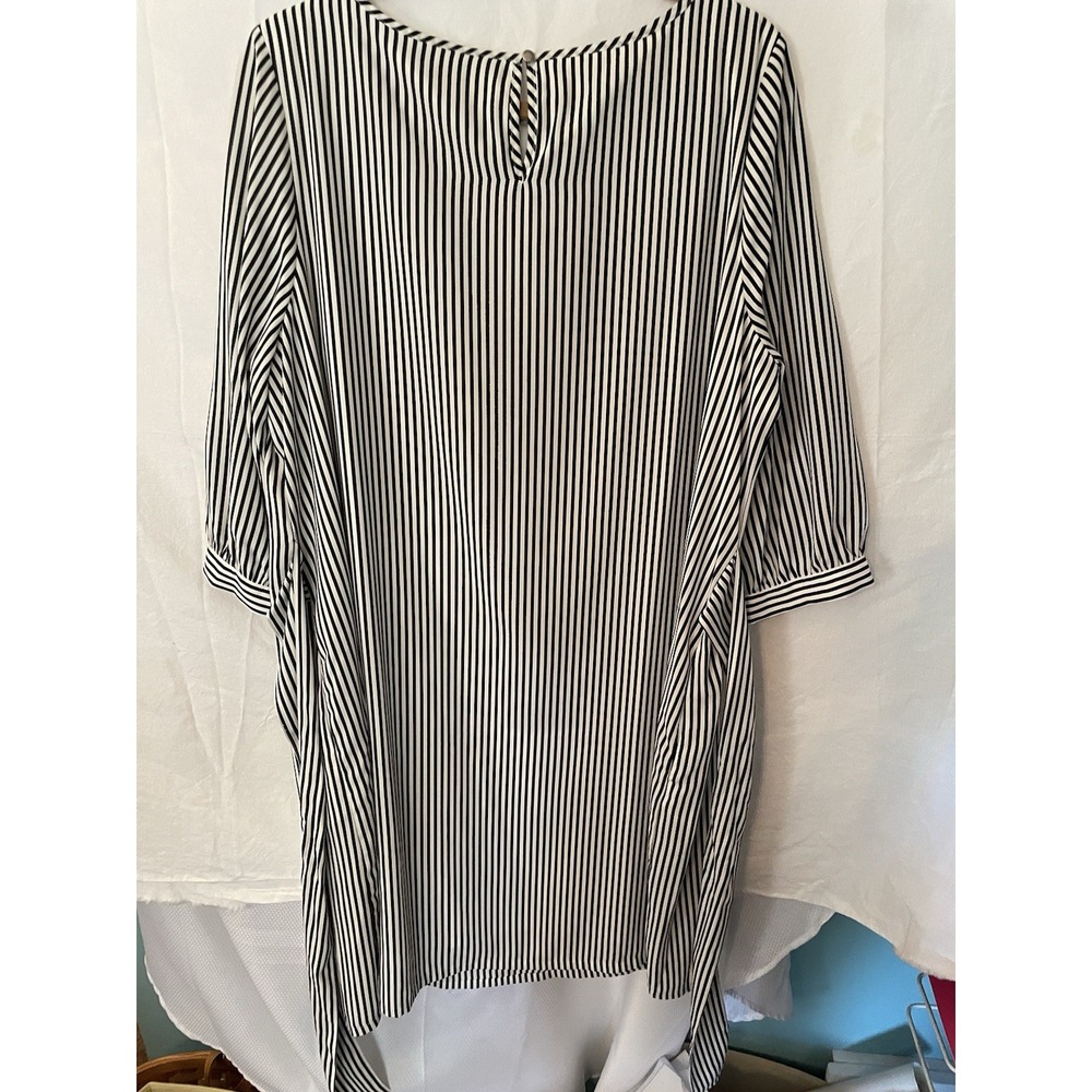 NWT APT. 9 Womens Dress Black White Stripe XL Lined 3/4 Sleeves Belted Boatneck - Picture 5 of 9